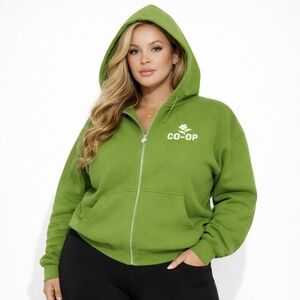 Garden Co-Op CO-OP Green Zip-Up Hoodie – New With Tags – Size L